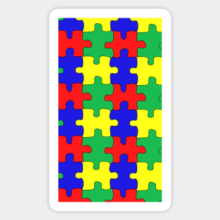 Colorful Puzzle Pieces Sticker